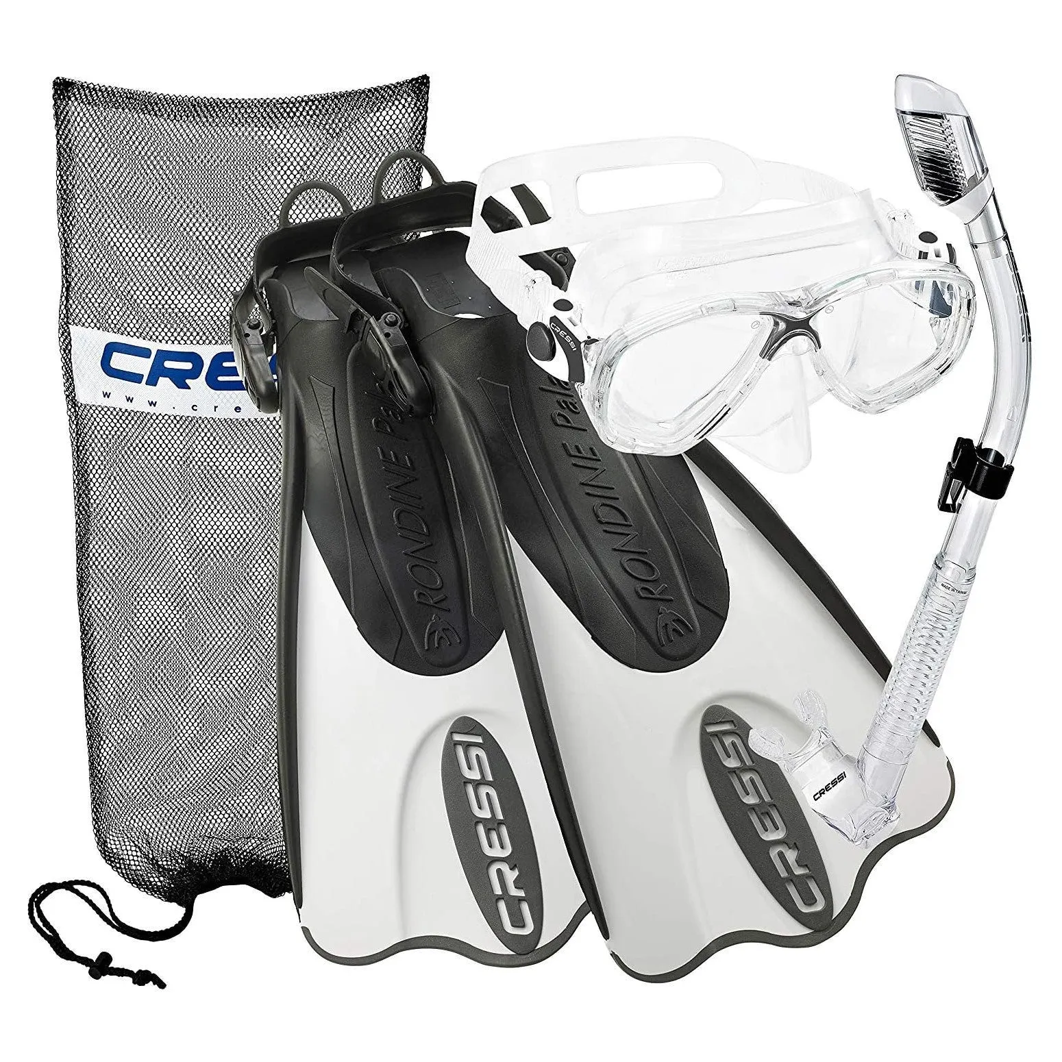 Cressi Marea Mask - Supernova Dry Snorkel - Palau SAF Fins Snorkel Set