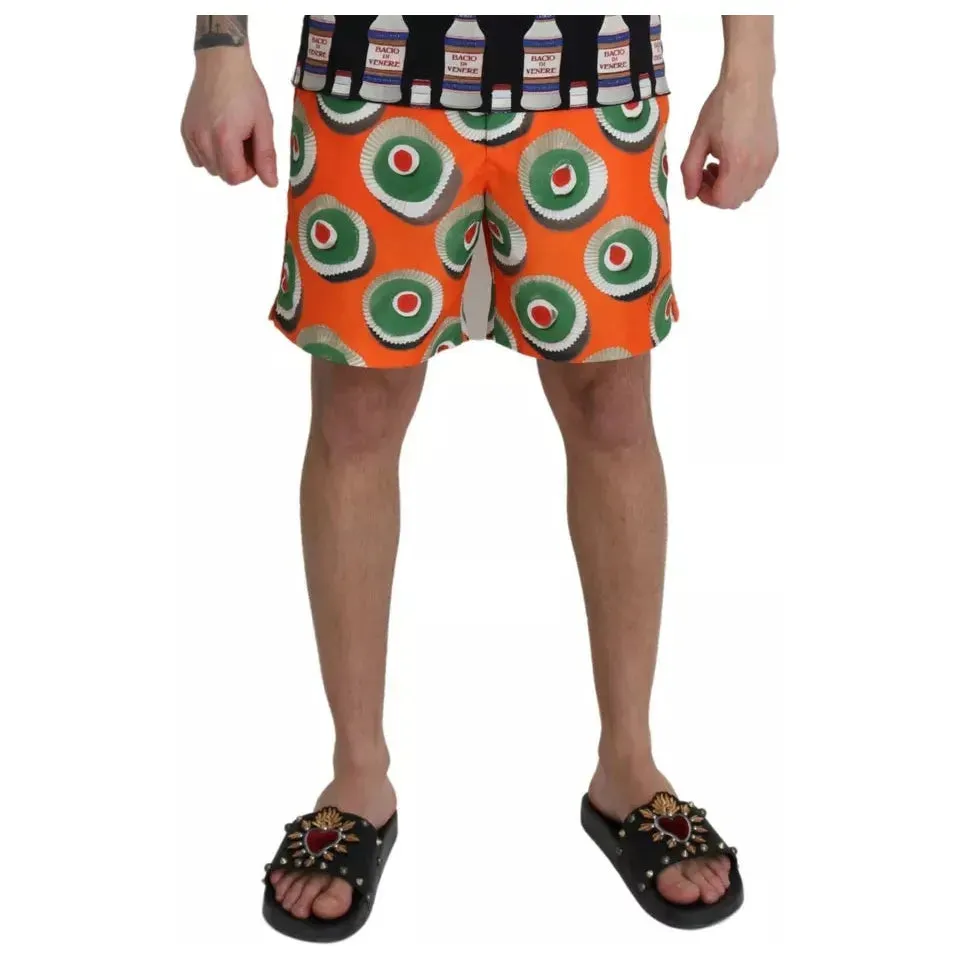 Dolce & Gabbana Orange Cupcake Beachwear Shorts Swimwear