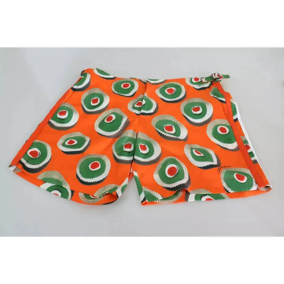 Dolce & Gabbana Orange Cupcake Beachwear Shorts Swimwear