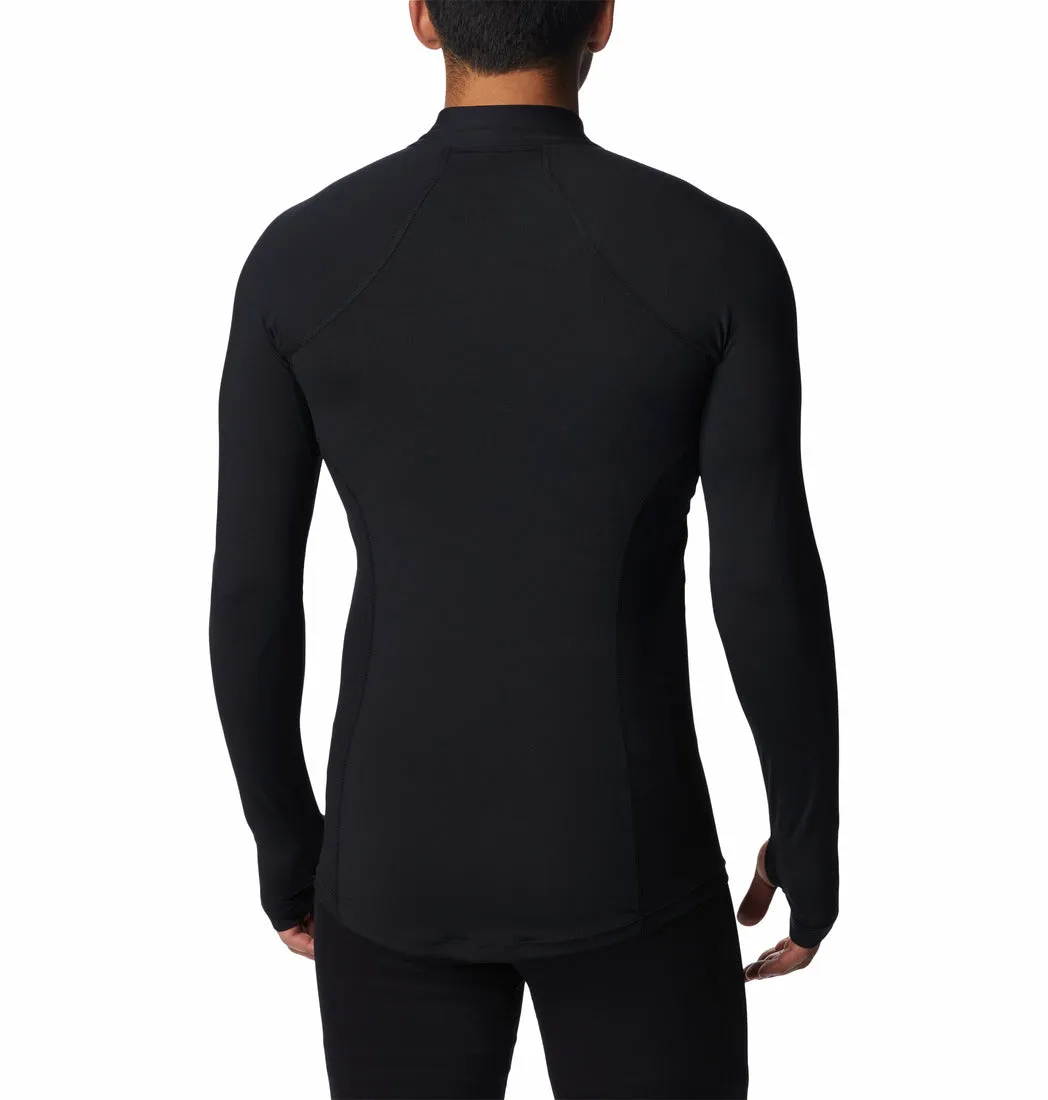 MEN'S MIDWEIGHT STRETCH LONG SLEEVE OMNI-HEAT HALF ZIP TOP - BLACK