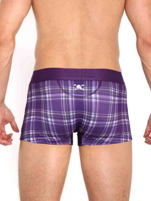 SKULL AND BONES PURPLE TARTAN PLAID TRUNK