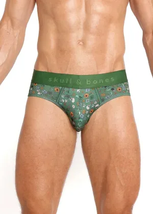 SKULL AND BONES VINTAGE DUTCH FLORAL GREEN PEEK-A-BOO BRIEF