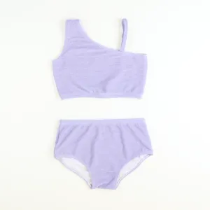 Two-Piece Textured Swimsuit - Lavender